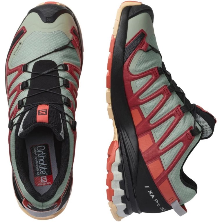 Olive / Red Salomon Xa Pro 3d V8 GTX Women's Trail Running Shoes | IE QJ3184